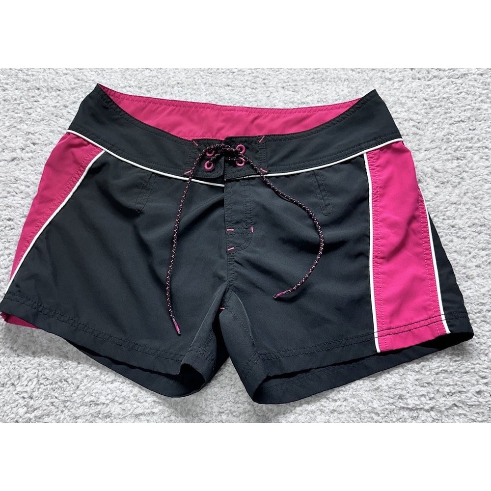 The North Face Women's‎ Black Pink Shorts Size 8 Summer Drawstring Pocket